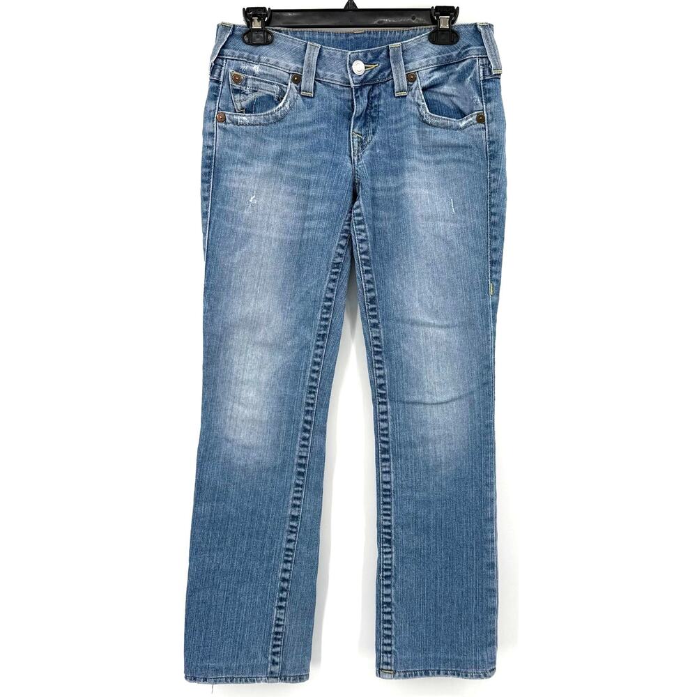 True Religion Size 29 Billy Style Bootcut Blue Jeans Denim Pants‎ Button Pockets